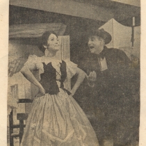 Rafael Ugarte (El Alcalde) and Gina Cabrera (La zapatera), in "La zapatera prodigiosa"