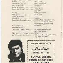 Program for the production, "Doña Diabla"