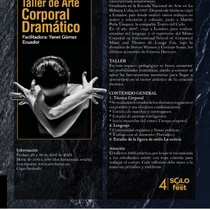 Program for the theatrical workshop, Taller de arte corporal dramático