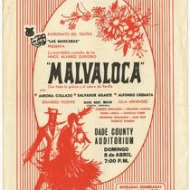 Playbill for the production, "Malvaloca" (Hollyhock)