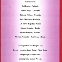 Program for the theatrical production, Calígula