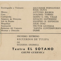 Program for the theatrical production, Bodas de sangre