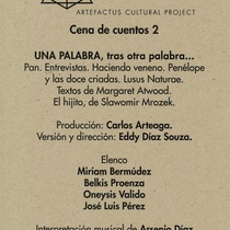 Postcard for the theatrical production, Cena de cuentos 2