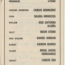 Program for the theatrical production, Mulato