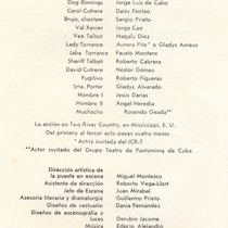 Program for the theatrical production, Orfeo desciende