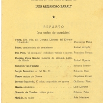 Program for the production, "La luna en el pantano"