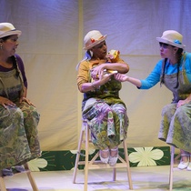 Photographs of the theatrical production, El gato de tres colores