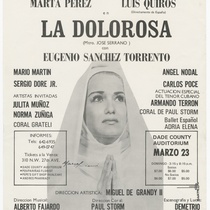 Poster for the production, "La dolorosa"