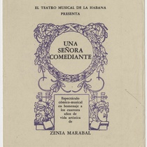 Program for the production, "Una señora comediante (Teatro Musical de La Habana)