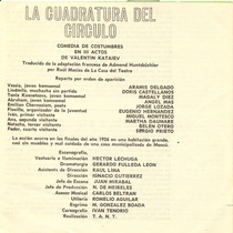 Program for the theatrical production, Cuadratura del círculo