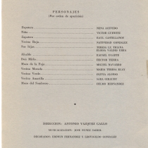 Program for the production, "La zapatera prodigiosa"