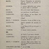 Program for the theatrical production, Cleopatra y los otros