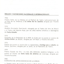 Information leaflet about the history of the "Grupo Teatro Estudio"