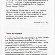 Program for the theatrical production, El tiempo de las mandarinas