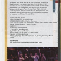 Program for the production "Broadway Rox"