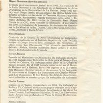 Program for the theatrical production, Tembladera