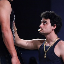 Photographs of a rehearsal for the theatrical production, Talco, un drama de tocador