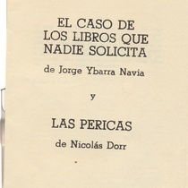 Program for the theatrical production, El caso de los libros que nadie solicita