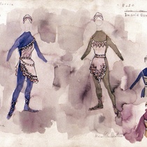 Costume Design Drawings (1-20) for the production, "Oh, la gente"