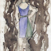 Costume design drawings for the theatrical production, Un tranvía llamado deseo