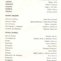 Program for the theatrical production, Kunene