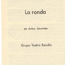 Program for the theatical production, "La ronda"