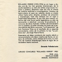 Program for the theatrical production, La proposición