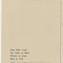 Program for the production, "La última carta de la baraja" (Teatro Estudio)