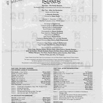 Program for the theatrical production, Floating Islands