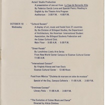 Program for the event, "Hispanic Heritage Week, 1979"