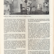 Information leaflet, "Teatro Universitario: Apuntar a lo alto"