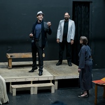 Photographs of a rehearsal for the theatrical production, El día que me quieras