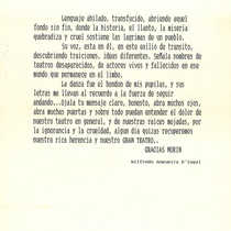 Letter from Wilfredo Angueira to Francisco Morín, 1999