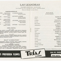 Program for the production, "Las Leandras" (The Leandras)