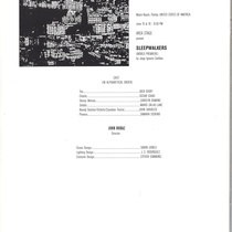 Program for the theatrical production, Sleepwalkers