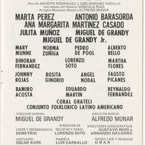 Program for the production, "Cecilia Valdés"