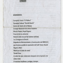 Program for the production "2 Comedias"