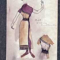 Costume Design Drawings (1-20) for the production, "Oh, la gente"