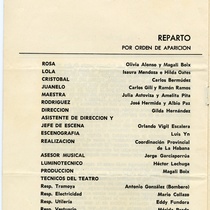 Program for the theatrical production, El robo del cochino, 1966