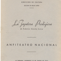 Program for the production, "La zapatera prodigiosa"