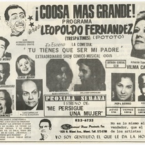 Playbill for the production, "¡Cosa más grande, chico"