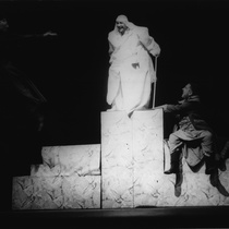 Photograph of Mario Guerra (Dimanisio) and Roberto Gacio (Sedicom) in the production, "Los siervos"