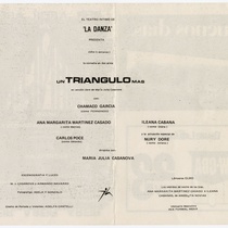 Playbill for the production, "Un triángulo más"