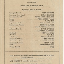 Program for the theatrical production, Candida, 1965