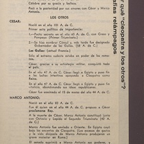 Program for the theatrical production, Cleopatra y los otros