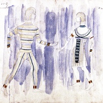 Costume design drawings for the production, Cleopatra y los otros