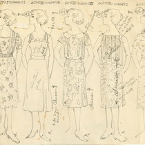 Costume designs for the theatrical production, "Aire frío"