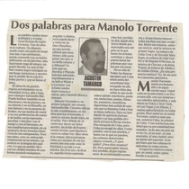 Scrapbook clippings, Manolo Torrente