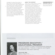 Program for the festival, 35th International Hispanic Theatre Festival of Miami