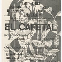 Playbill for the production, "El cafetal"